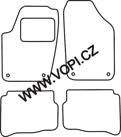 Přesné gumové koberce béžové / šedé Volkswagen Polo 2005 ->